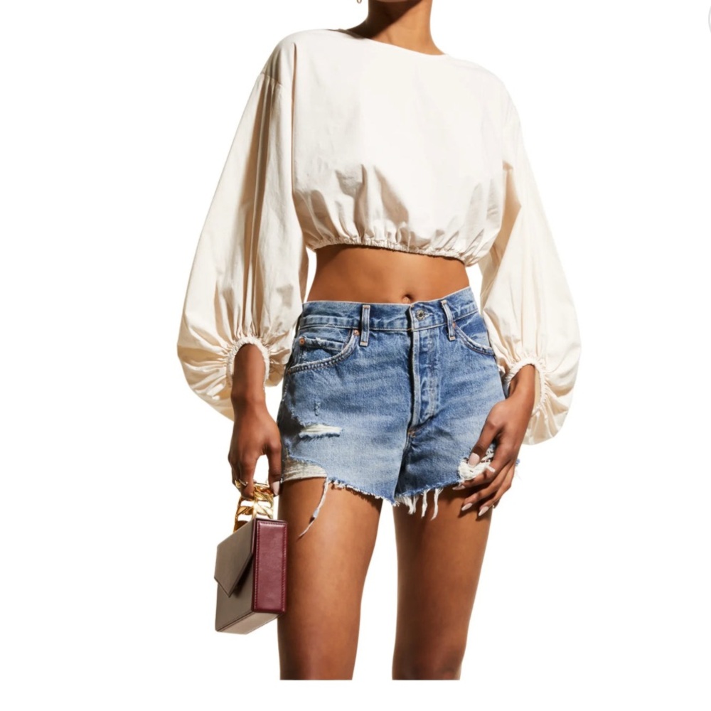 Pistola

Rylan cropped blouse in sand shell  Sz M